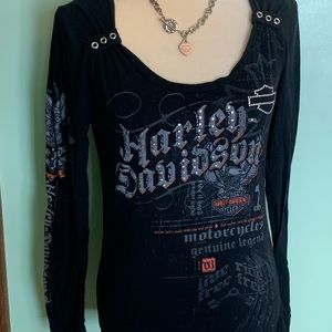 Harley Davidson long sleeve black size L bling